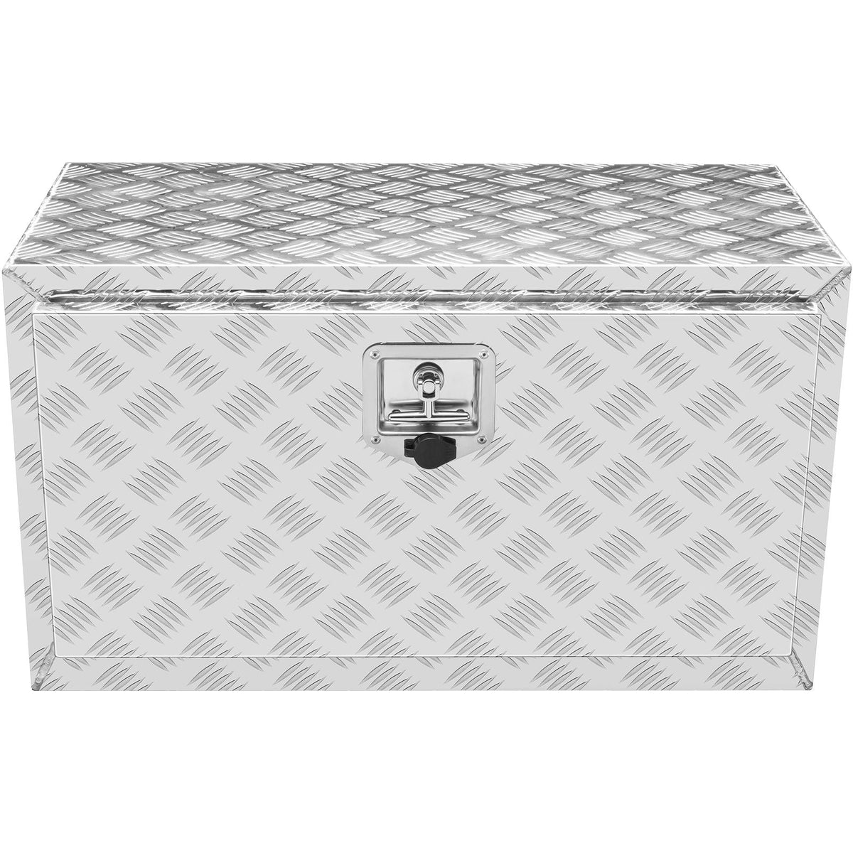 Underbody Truck Box, 30"×17"×18" Pickup Storage Box, Heavy Duty Aluminum Diamond Plate Tool Box with Lock and Keys, Waterproof Trailer Storage Box with T-Handle Latch for Truck, Van, Trailer
