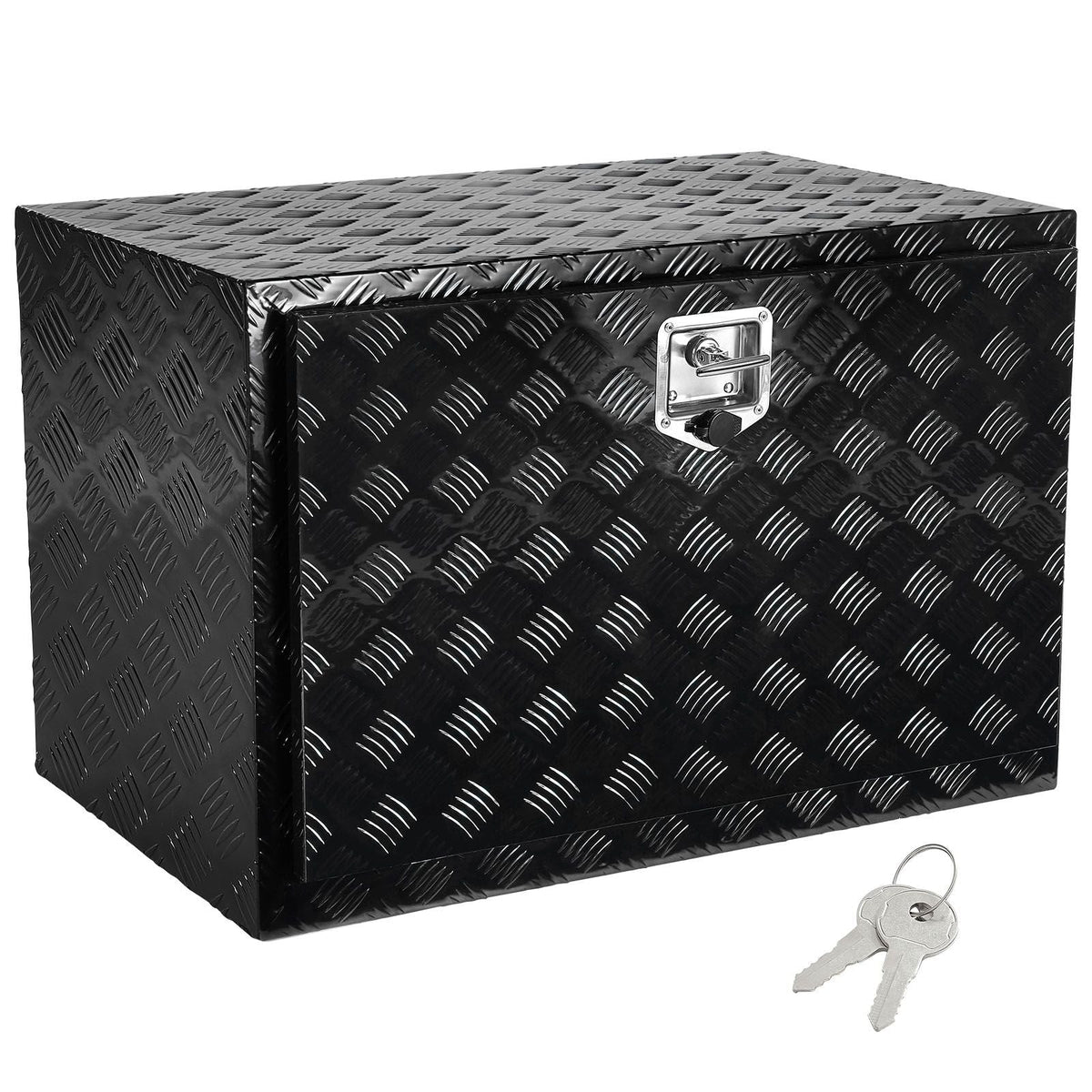 Underbody Truck Box, 36" x 24" x 24" Pickup Storage Box, Heavy Duty Aluminum Diamond Plate Tool Box with Lock and Keys, Waterproof Trailer Storage Box with T-Handle Latch for Truck, Van, Trailer