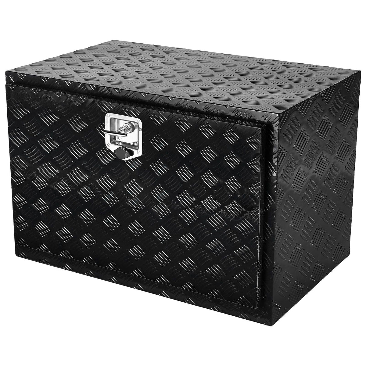 Underbody Truck Box, 48" x 24" x 24" Pickup Storage Box, Heavy Duty Aluminum Diamond Plate Tool Box with Lock and Keys, Waterproof Trailer Storage Box with T-Handle Latch for Truck, Van, Trailer