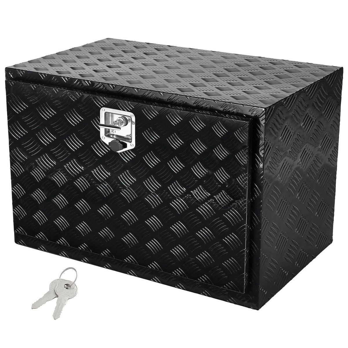 Underbody Truck Box, 48" x 24" x 24" Pickup Storage Box, Heavy Duty Aluminum Diamond Plate Tool Box with Lock and Keys, Waterproof Trailer Storage Box with T-Handle Latch for Truck, Van, Trailer