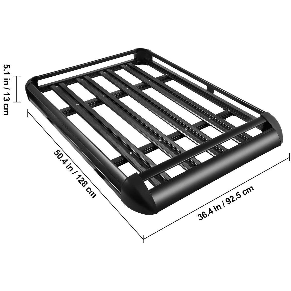 Universal 50.4 x 36.4 Inch Roof Basket, Basket Roof Rack, Aluminum Roof Mounted Cargo Rack with Bars XL-B for Car Top Luggage Traveling SUV Holder