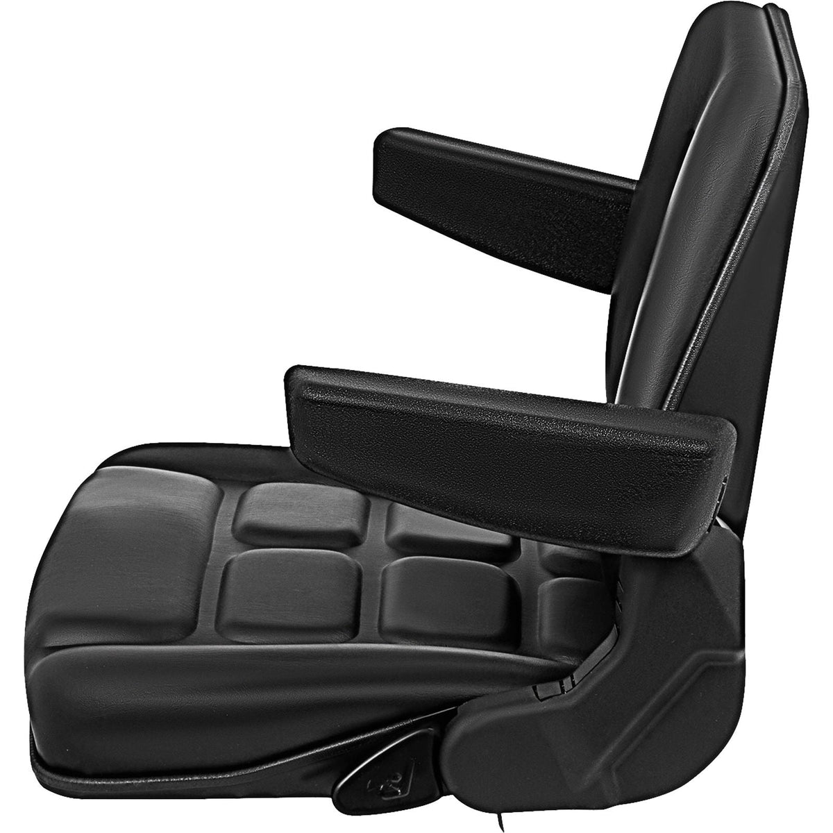 Universal Fold Down Forklift Seat with Retractable Safety Belt, Armrest,Adjustable Seat for Excavator, Forklift, Tractor, Skid Loader, Backhoe Dozer Telehandler