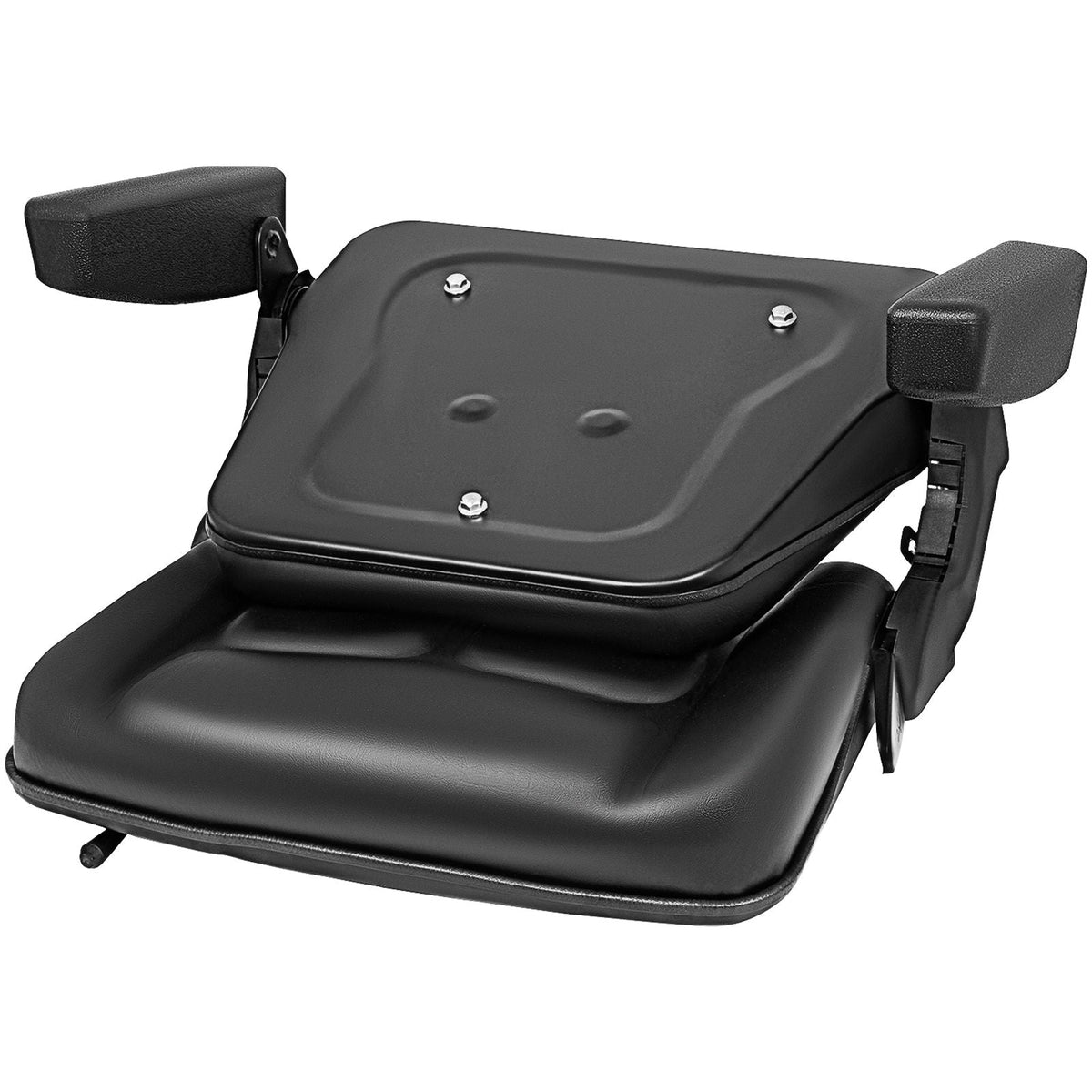 Universal Fold Down Forklift Seat with Retractable Safety Belt, Armrest,Adjustable Seat for Excavator, Forklift, Tractor, Skid Loader, Backhoe Dozer Telehandler