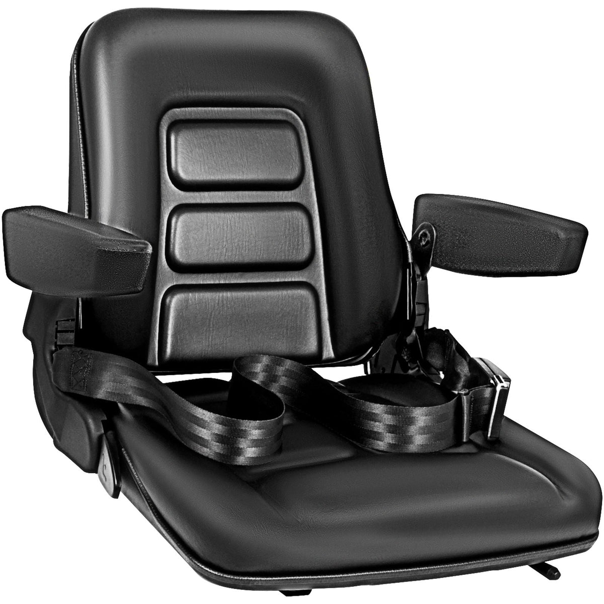 Universal Fold Down Forklift Seat with Retractable Safety Belt, Armrest,Adjustable Seat for Excavator, Forklift, Tractor, Skid Loader, Backhoe Dozer Telehandler