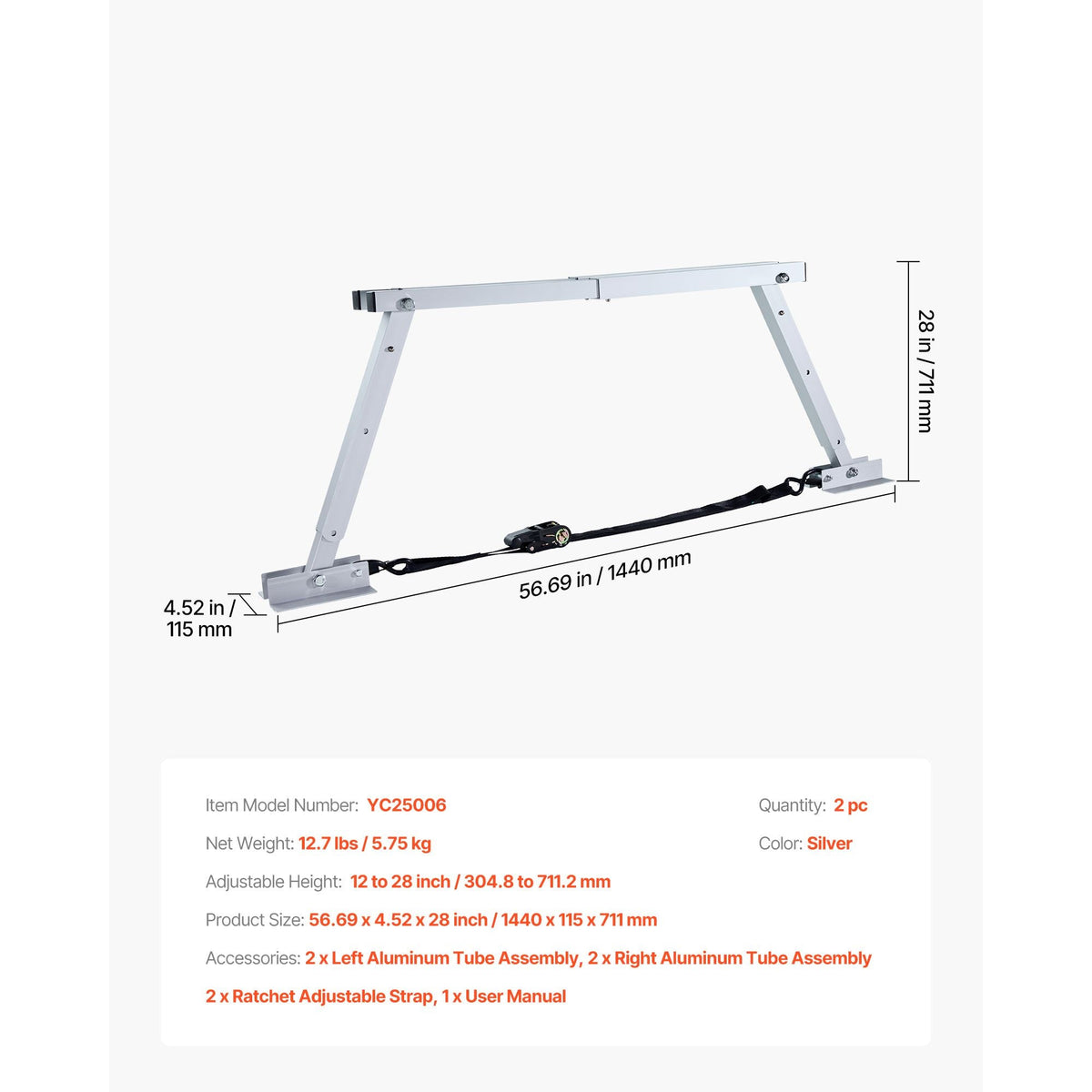 Universal RV Stabilizer, RV Bumper Stabilizer for Trailers, Campers, Fifth Wheel, Compact Foldable Design for Easy Storage, Adjustable Height from 12 inch to 28 inch, Reduces RV Wobble, 2PCS