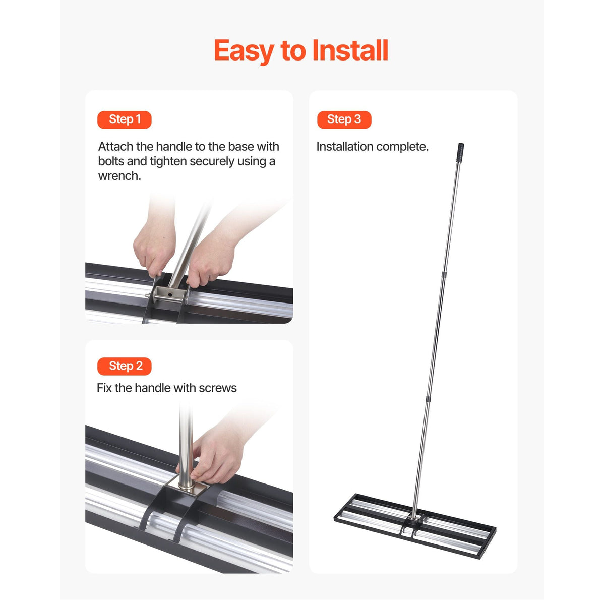 Updated Lawn Leveling Rake with Roller, 30" x 10" Stainless Steel Lawn Leveler with 83.9" Adjustable Handle, Heavy Duty Yard Leveling Rake, Effort Saving Lawn Leveling Tool for Yard Golf Court