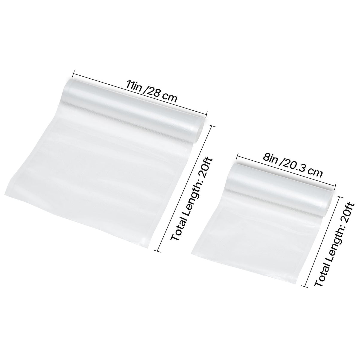 Vacuum Sealer Bags, 3 Rolls 11 In x 20 Ft & 3 Rolls 8 In x 20 Ft, Non-BPA Food Grade Seal A Meal Freezer Bag, Customizable Vac Sealing Food Saver Bags, Storage Vac Bag for Meal Prep or Sous Vide