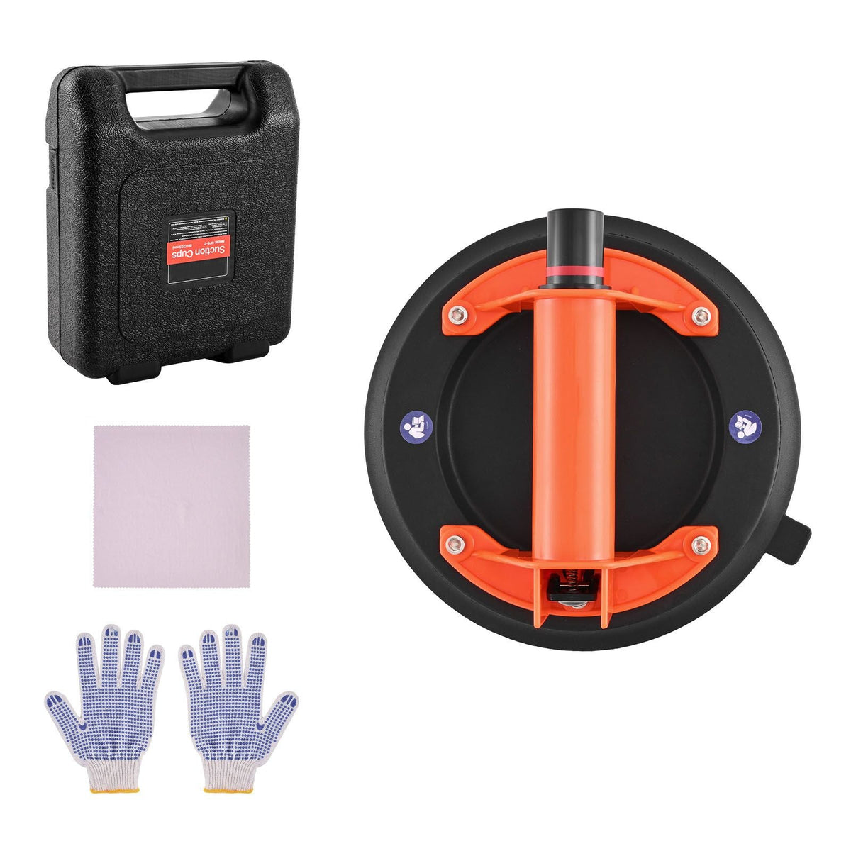 Vacuum Suction Cup, 8-Inch Vacuum Glass Lifter with ABS Handle, 400 lbs Max Lifting Capacity Tile Suction Cup Tool with Carrying Case for Lifting Large Tile, Granite, Drywall, Windows (1-Pack)
