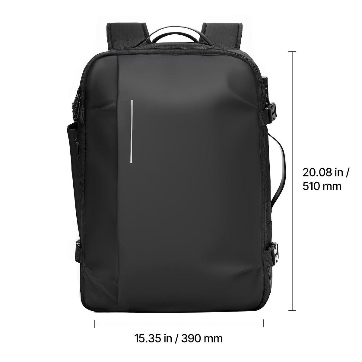 Vacuum Travel Backpack, 65L, Expandable Vacuum Seal Compression Travel Backpack, with TSA-Approved Lock, Multiple Pockets Compartments, Water-Resistant Carry-On Suitcase Luggage, No Pump, Black