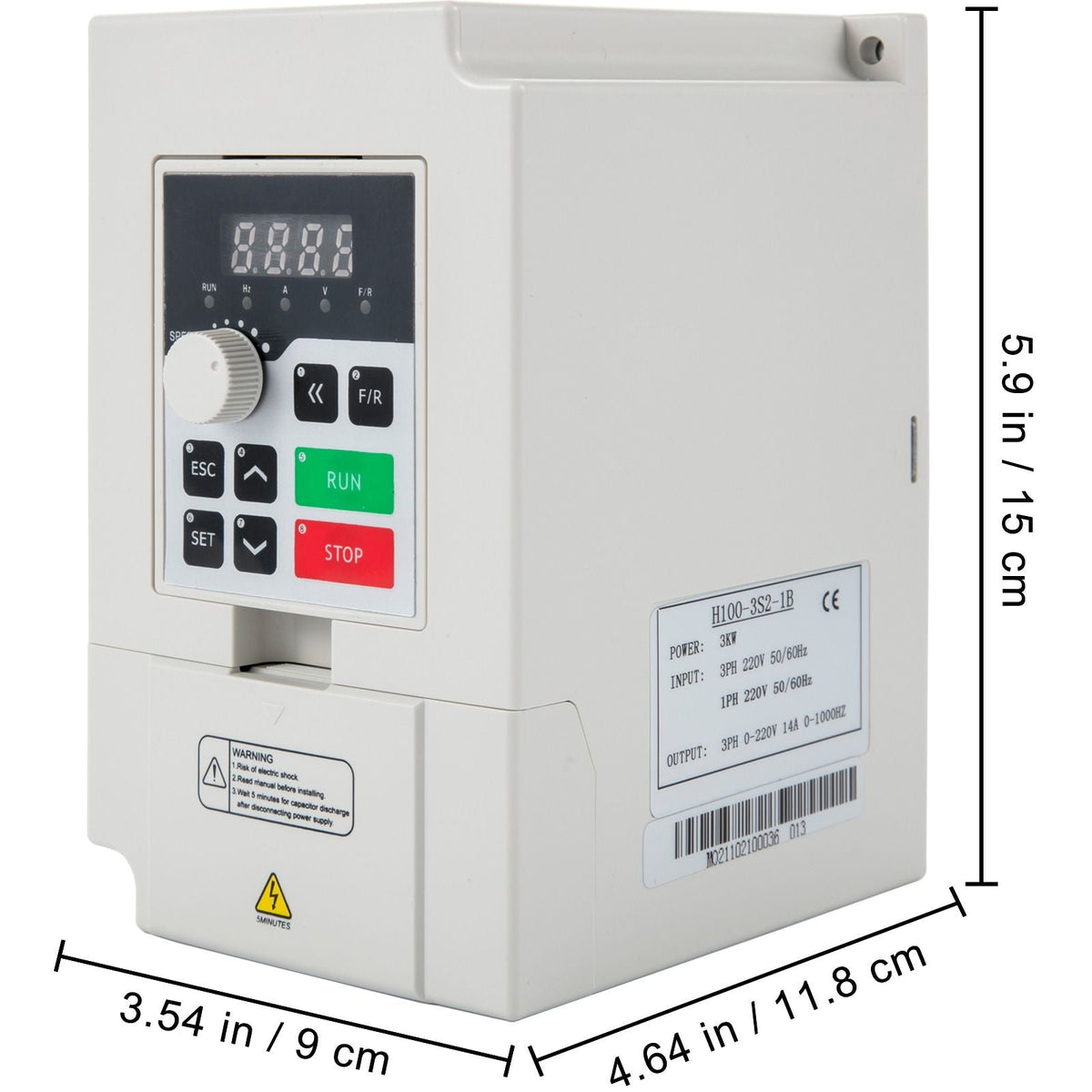 Variable Frequency Drive, AC 220V Input 3KW Variable Frequency CNC Drive Inverter Converter, VFD 4HP 1 or 3 Phase Input, 3 Phase Output, CNC Motor Inverter Converter for Motor Speed Control