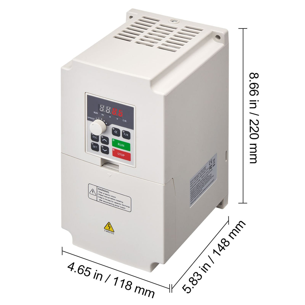 Variable Frequency Drive, AC 220V Input 4KW Variable Frequency CNC Drive Inverter Converter, VFD 5.5HP 1 or 3 Phase Input, 3 Phase Output, CNC Motor Inverter Converter for Motor Speed Control