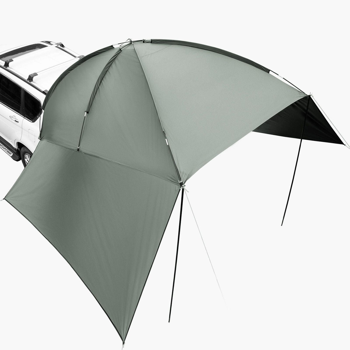 Vehicle Awning, Large 10' x 7' Shade Coverage Car Side Awning, PU2000mm UV50+ Car Awning with Extended Side Canopies and Portable Storage Bag, Suitable for Truck, SUV, Van, Campers