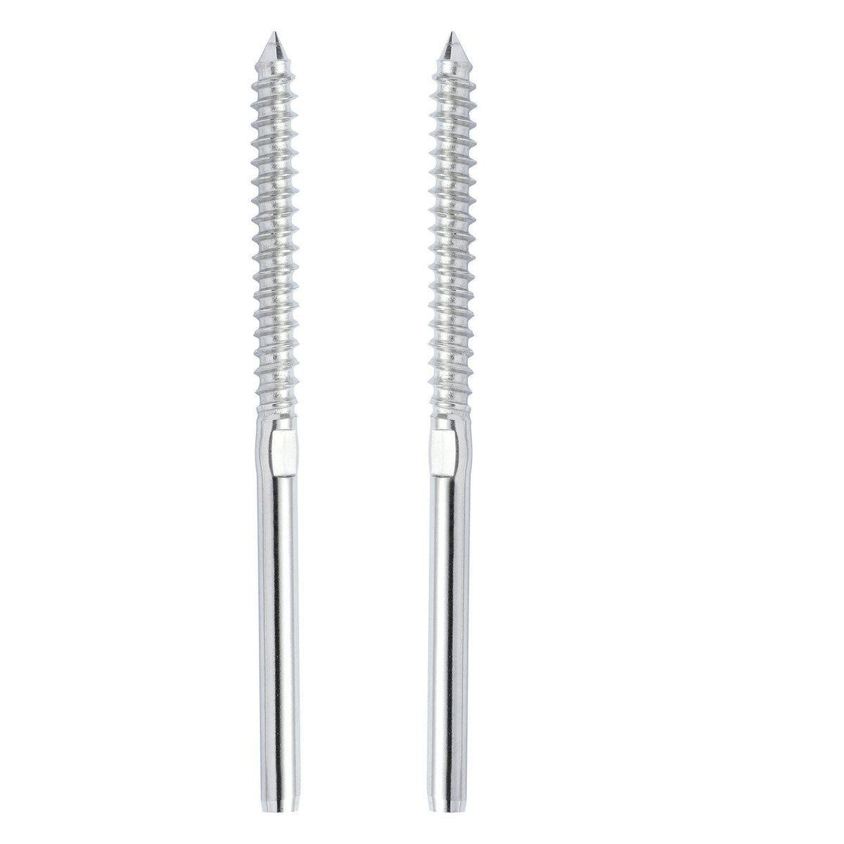 102 Pack Cable Railing Swage Threaded Stud Tension End Fitting Terminal for 1/8" Deck Cable Railing, T316 Stainless Steel, Cable Railing Tensioner 1/8" for Wood/Metal Post, Silver