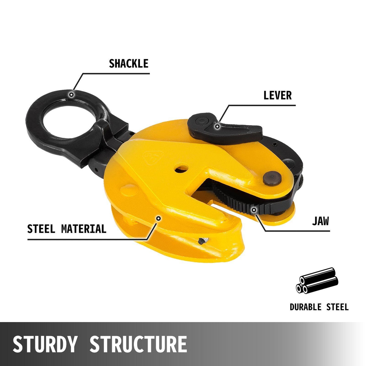 1T Plate Clamp 2200Lbs Plate Lifting Clamp Jaw Opening 0.6 inch Vertical Plate Clamp for Lifting and Transporting
