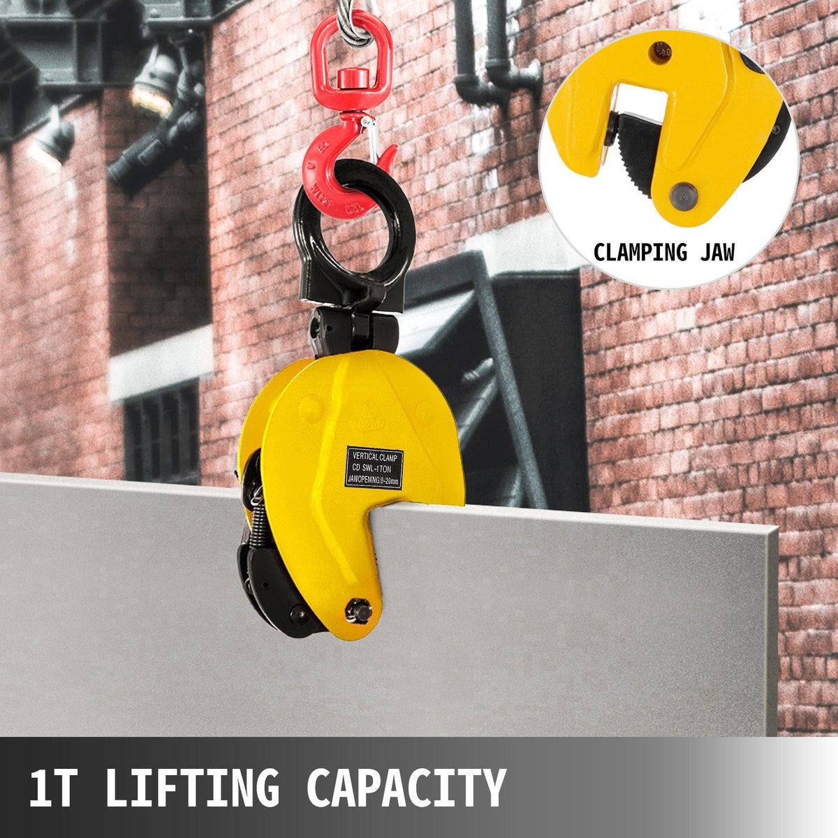 1T Plate Clamp 2200Lbs Plate Lifting Clamp Jaw Opening 0.6 inch Vertical Plate Clamp for Lifting and Transporting