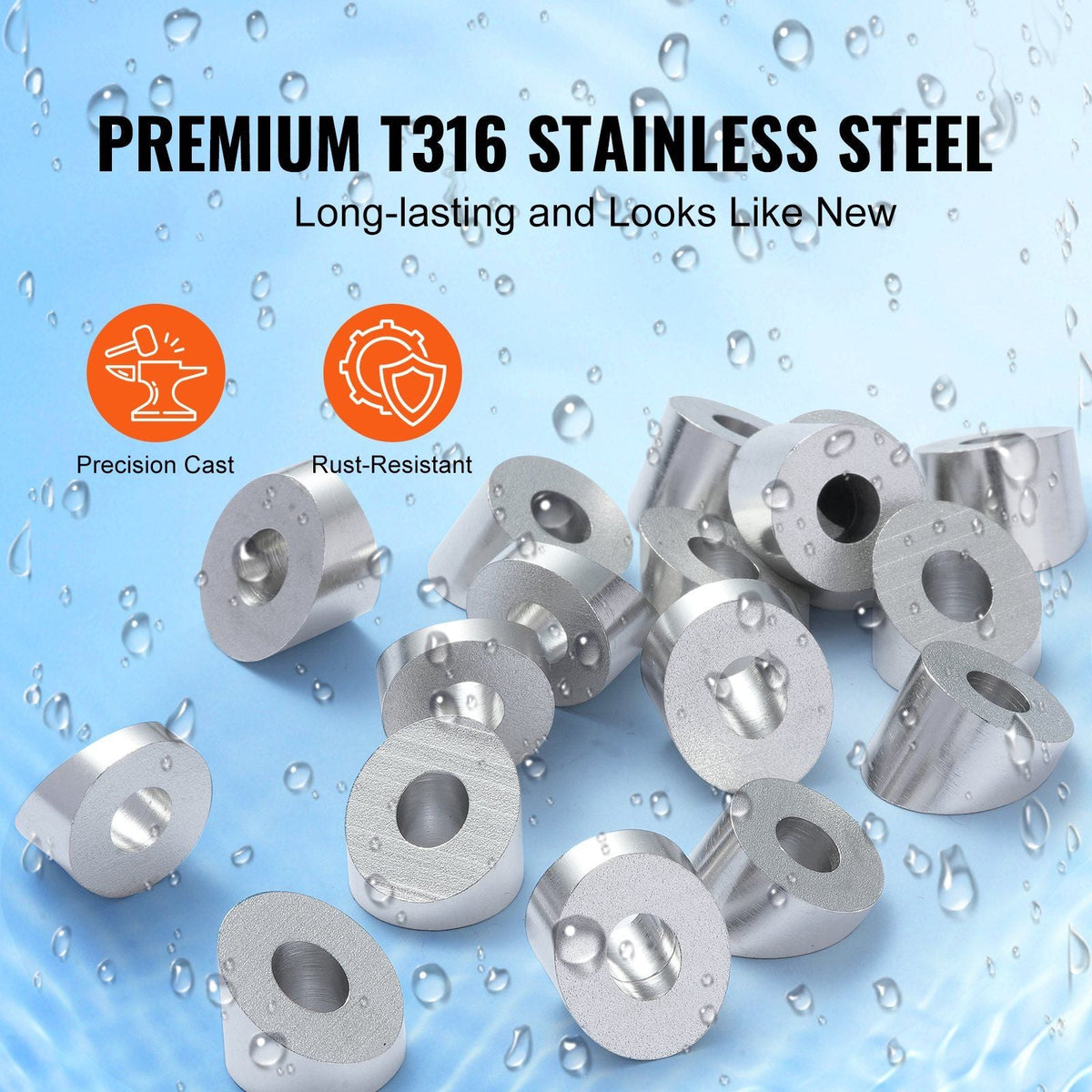 20Pack Cable Railing Kit 1/8" Wheel Protector Sleeves, Bundle with Black Invisible Swage Tensioner and Terminal, Cable Railing Safeguard Covers for 1/8" 3/16" Wire Rope Multi-Angle Install
