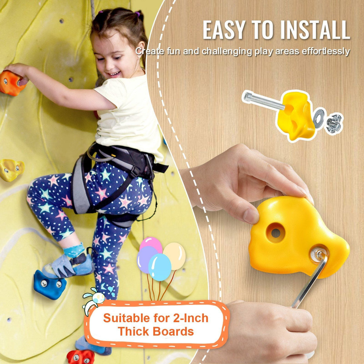 25 Rock Climbing Holds Climbing Rocks Rock Wall Holds Grip Indoor/Outdoor