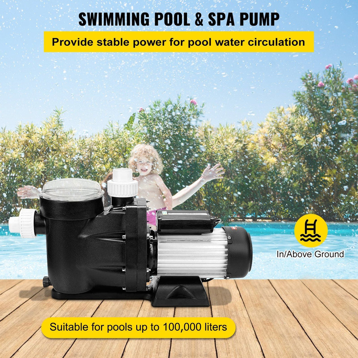 2.5HP Swimming Pool Pump Motor Hayward Lift 62ft In/Above Ground Pool Pump