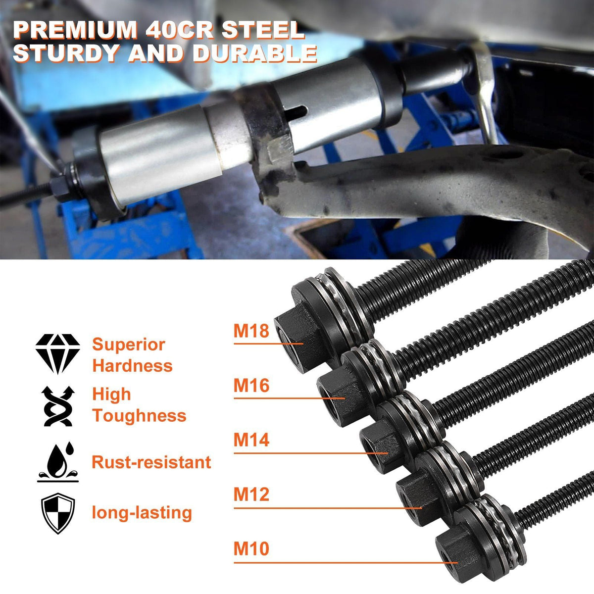27 PCS Pull and Press Sleeve Kit Steel Bush Bearing Removal Installation