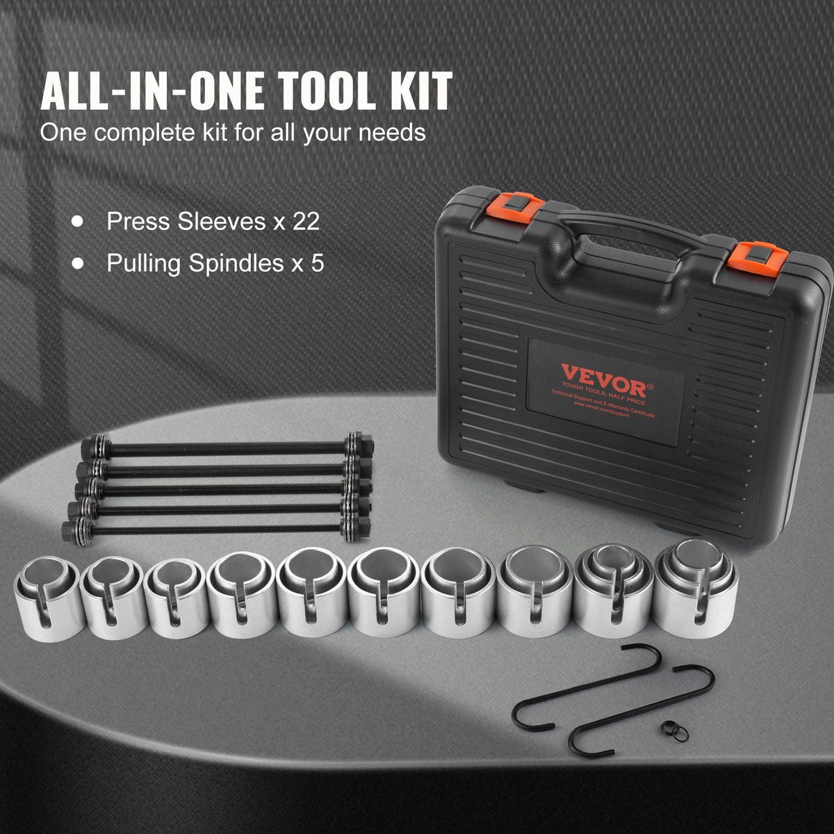 27 PCS Pull and Press Sleeve Kit Steel Bush Bearing Removal Installation