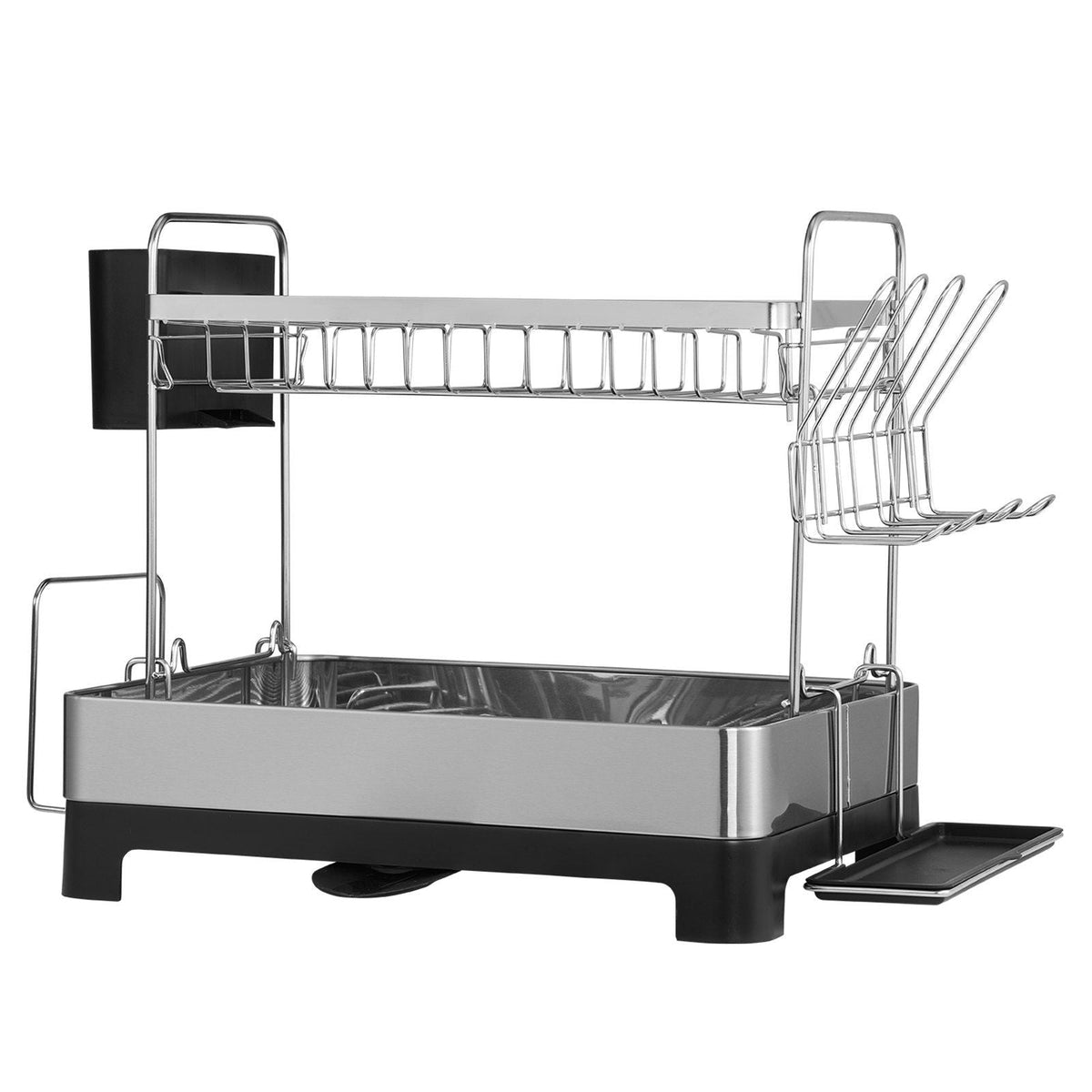 2Tier Dish Drying Rack Dish Drainer Stainless Steel Kitchen Utensil Holder