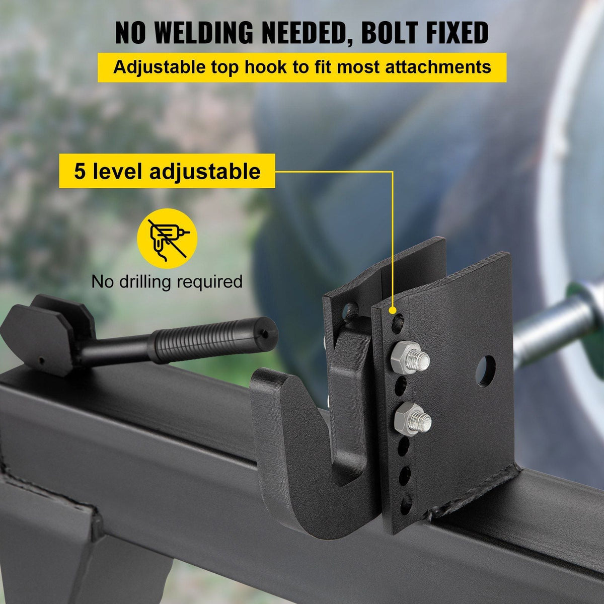 3-Point Quick Hitch, 3000 LBS Lifting Capacity Tractor Quick Hitch, 28.31" Between Lower Arms Attachments Quick Hitch, No Welding & 5 Level Adjustable Bolt, Adaptation to Category 1 Tractors