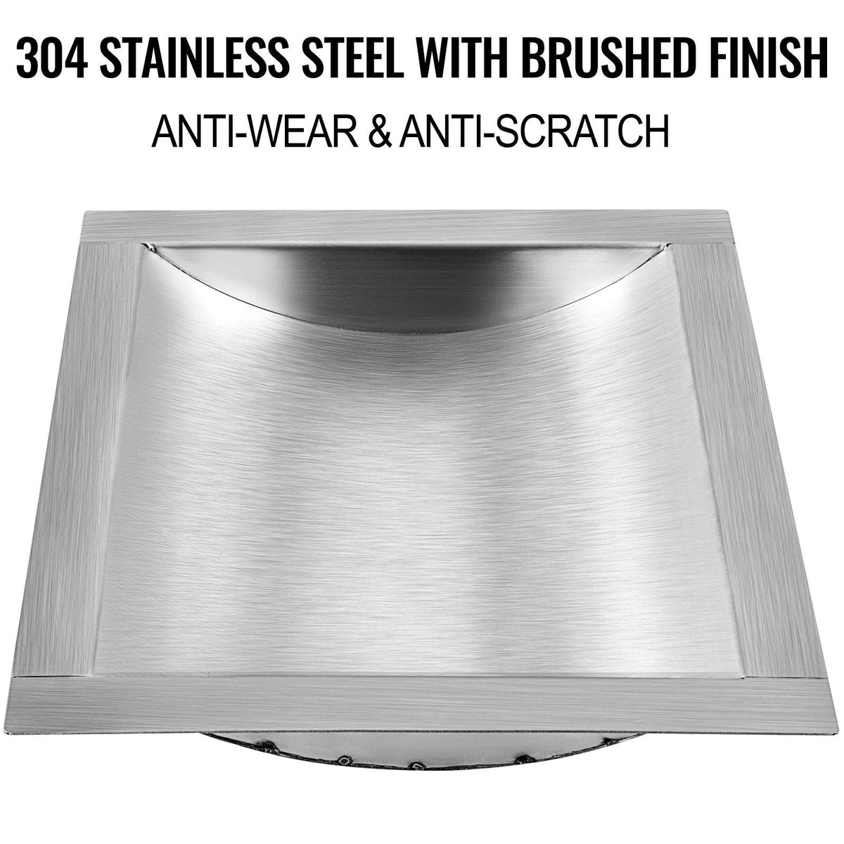 304 Stainless Steel Drop-in Deal Tray 12\" Deep x 10\" Wide x 1.6\" High Brushed Finish for Cash Register Window