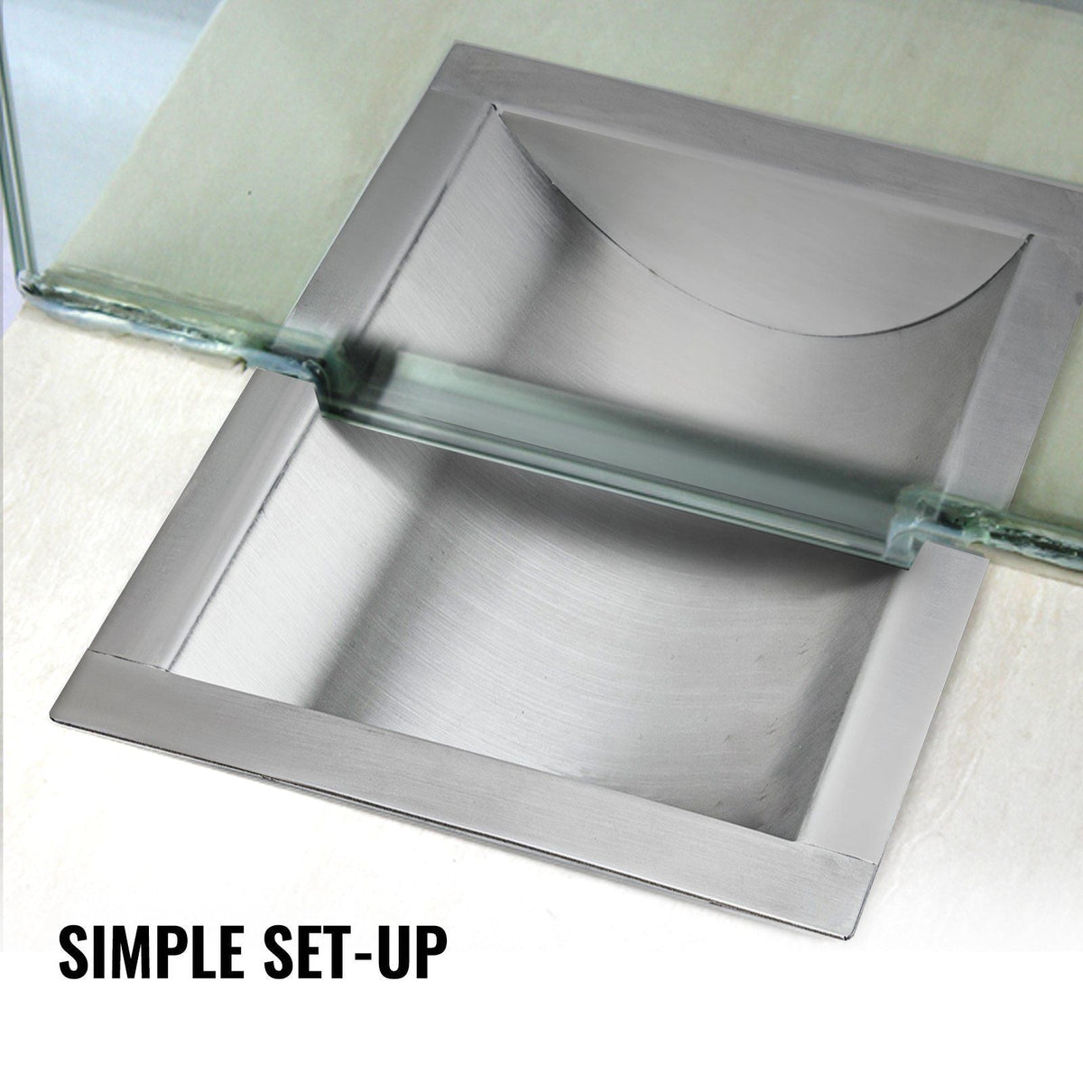 304 Stainless Steel Drop-in Deal Tray 12\" Deep x 10\" Wide x 1.6\" High Brushed Finish for Cash Register Window