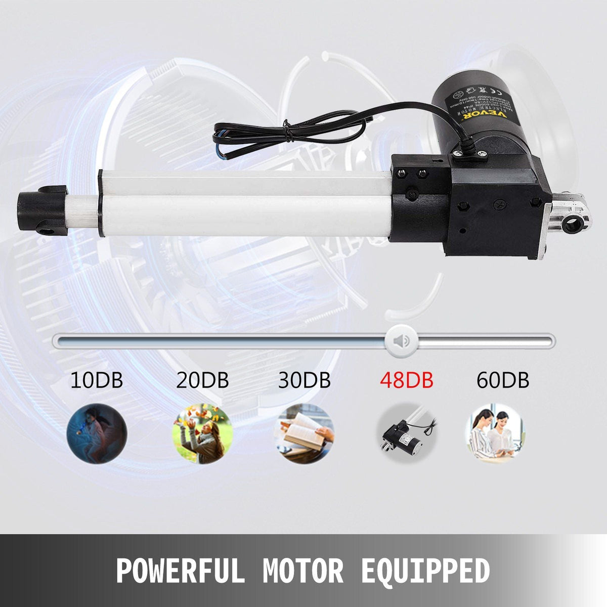 6 Inch Stroke Electric Actuators DC 12V with Mounting Bracket Heavy Duty 6000N/1320LB Actuators for Recliner TV Table Lift Massage Bed Electric Sofa