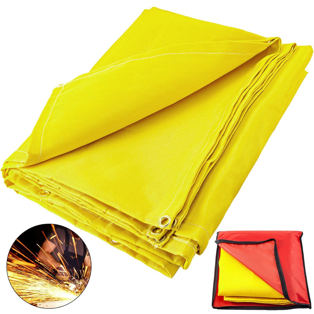 6 x 10 Ft Welding Blanket Gold Fiberglass Blanket Portable Fiberglass Fire Retardant Blanket Welding Mat Welding Fireproof Thermal Resistant Insulation With Carry Bag