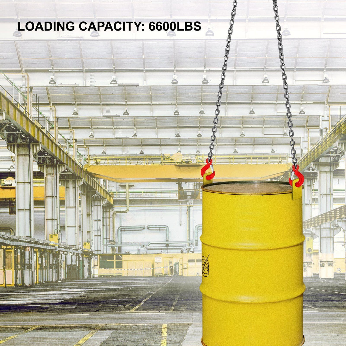 6FT Chain Sling 5/16 in x 6 ft Double Leg with Grab Hooks Sling Chain 3T Capacity Double Leg Chain Sling Grade80 (0.31In x 6Ft Double Leg Sling)