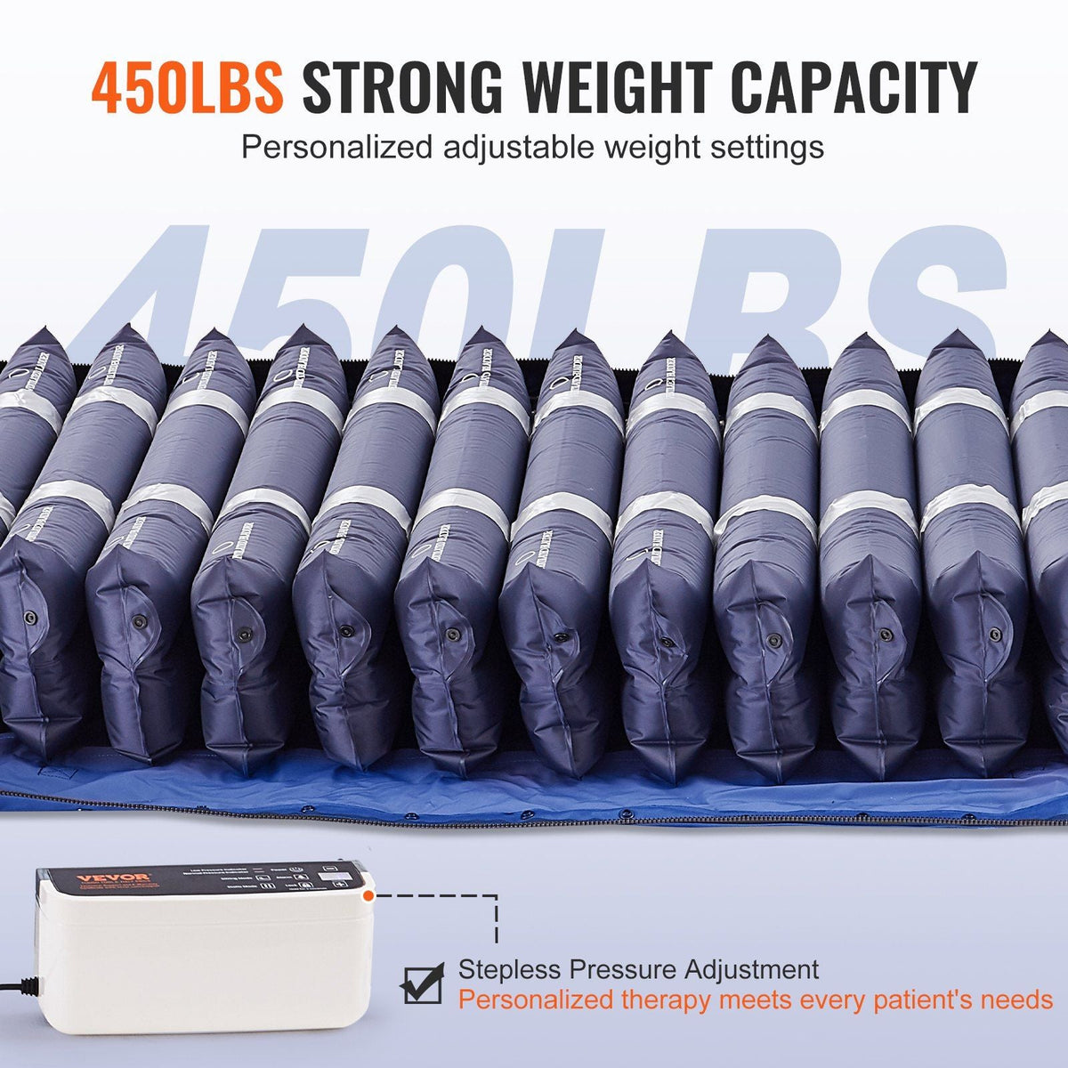 Alternating Air Pressure Mattress, Dual-Layer Alternating Pressure Pad for Hospital Beds, 450LBS Loading Air Mattress for Bed Sores with Electric Quiet Pump, A, B-C Pressure Modes