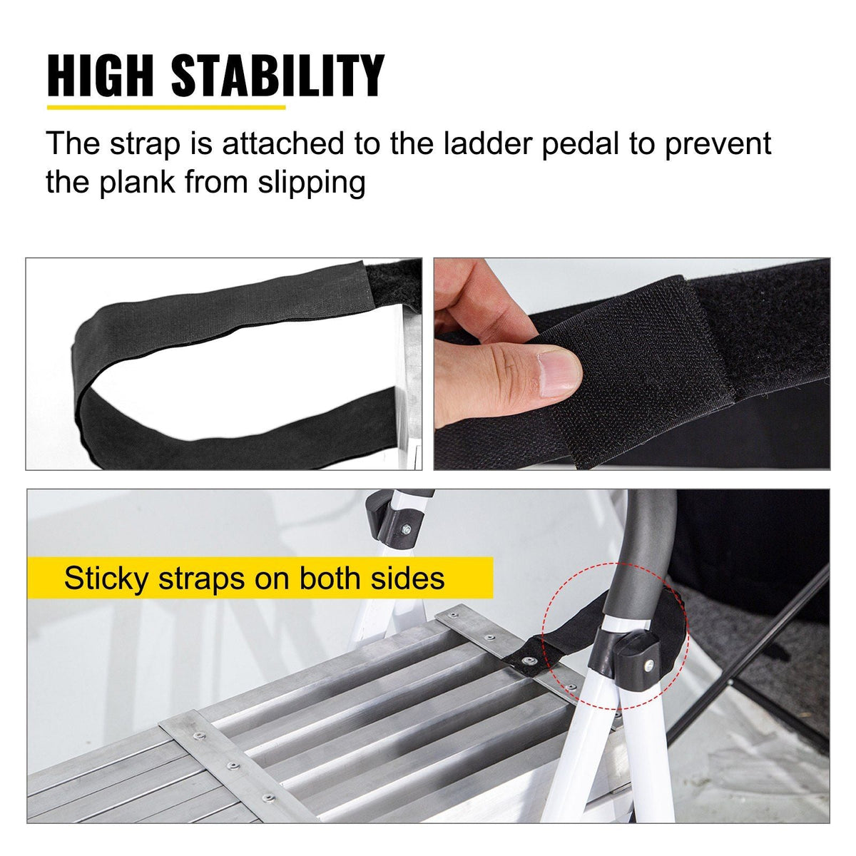 Aluminum Work Plank, 9-15ft Telescoping Plank, 440lbs Capacity Aluminum Extension Plank, 12.5 inch Width, Aluminum Scaffolding Plank with Skid-Proof Platform Scaffold Ladder Accessory