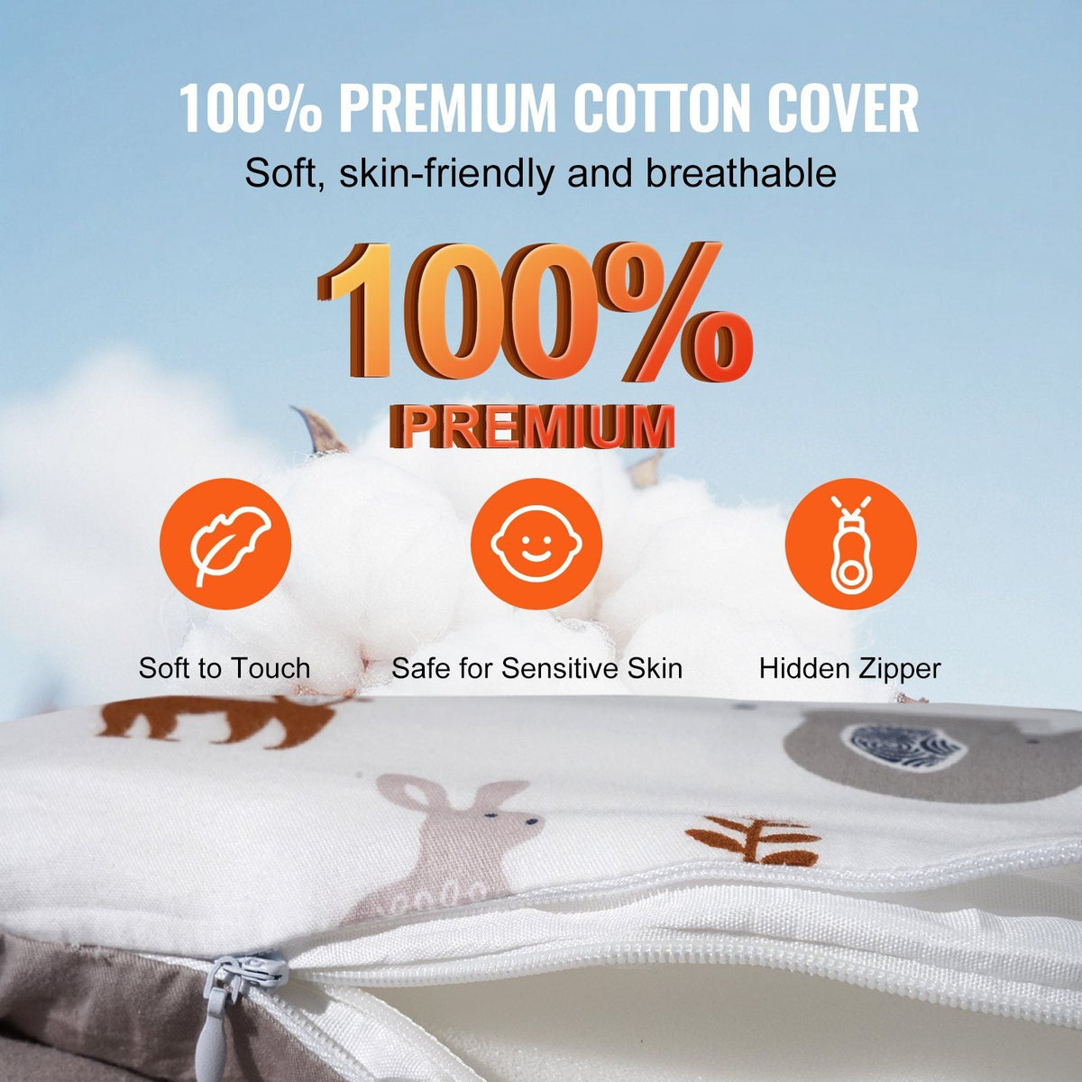 Baby Lounger Infant Nest Lounger 100% Cotton Co Sleeper with Headrest
