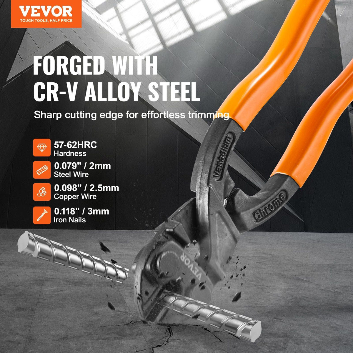 Bolt Cutter, 8" Mini Lock Cutter, Streamlined Ergonomic Handle, Chromium Vanadium Alloy Steel Blade, Heavy Duty Bolt Cutter for Rods, Bolts, Cables, Steel Wires, Rivets, and Chains