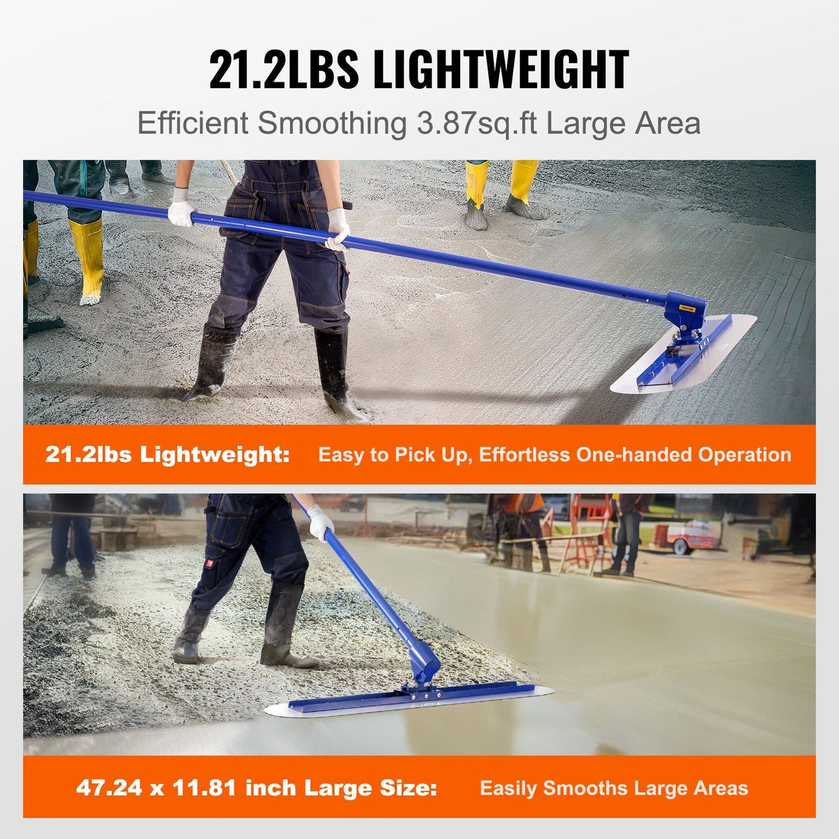 Bull Float Manganese Steel Concrete Float 47x11.8 in Concrete Float Tool Cement Tool Bull Concrete Kit Bull Pool Float Bull Float Handle Bull Float Bracket Concrete Tool Finishing Bull Float