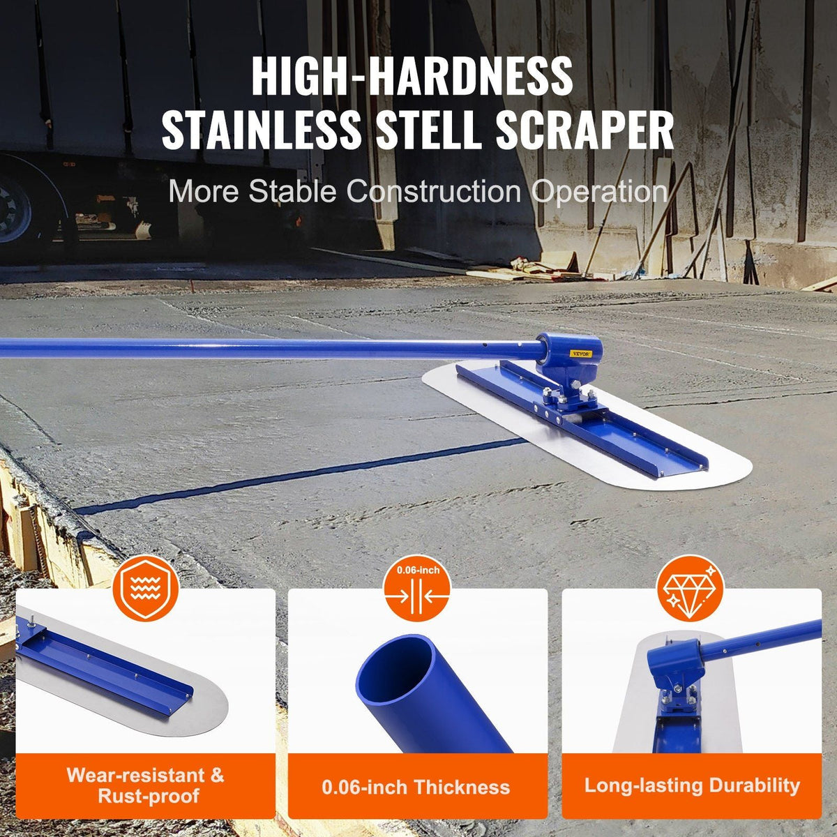 Bull Float Manganese Steel Concrete Float 47x11.8 in Concrete Float Tool Cement Tool Bull Concrete Kit Bull Pool Float Bull Float Handle Bull Float Bracket Concrete Tool Finishing Bull Float