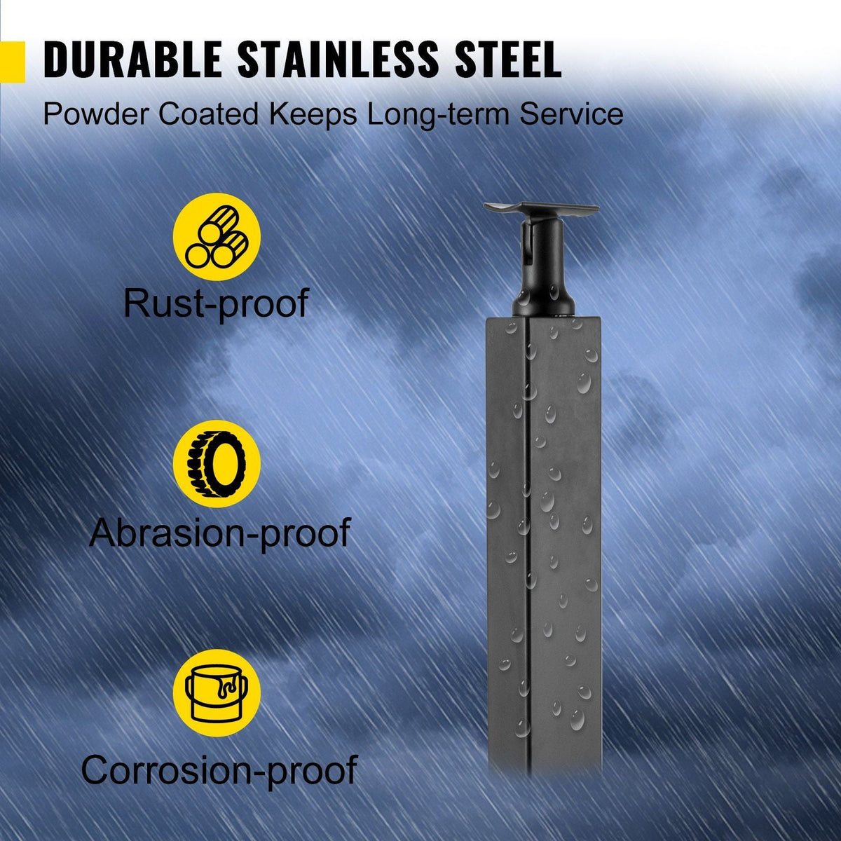 Cable Rail Post Level Deck Stair Post 42 x 0.98 x 1.97" Cable Handrail Post Stainless Steel Brushed Finishing Deck Railing DIY Picket Without Hole Stair Railing Kit with Mount Bracket Black