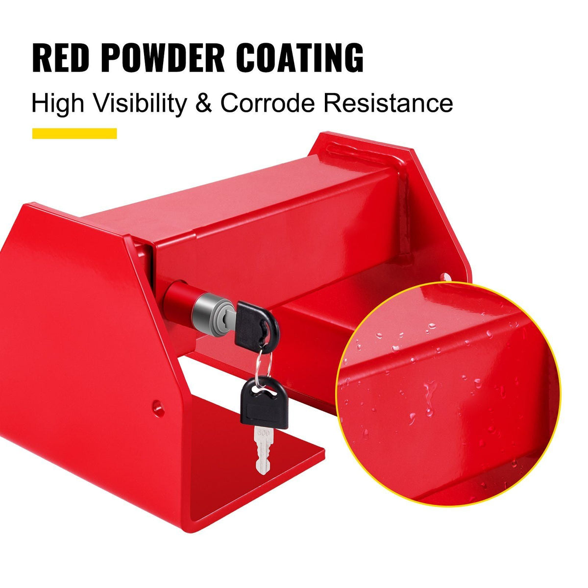 Cargo Container Lock 9.84"-17.32" Locking Distance Semi Truck Door Locks with 2 Keys Shipping Container Accessories Red Powder-Coated with Spring Lock for Fixed Container(Large Size)