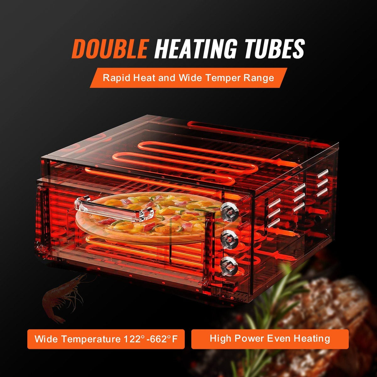 Commercial Countertop Pizza Oven Electric Pizza Oven for 16" Pizza Indoor