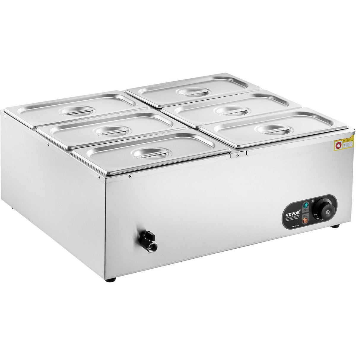 Commercial Electric Food Warmer Countertop Buffet 6*5Qt Pan Bain Marie