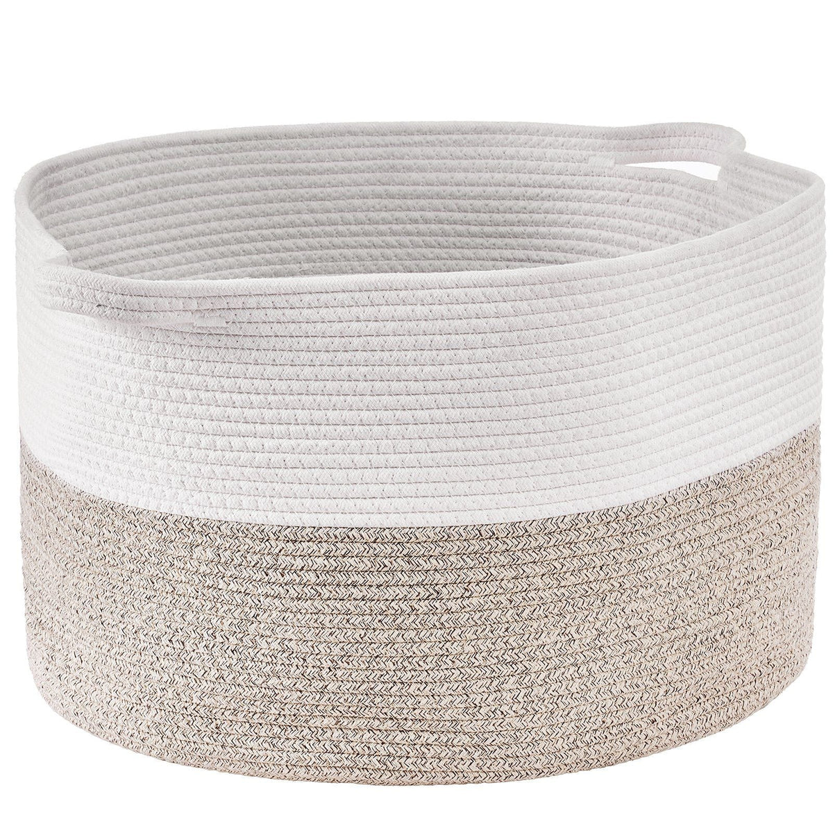 Cotton Rope Storage Basket 87L Woven Blanket Basket 22 x 22 x 14 in