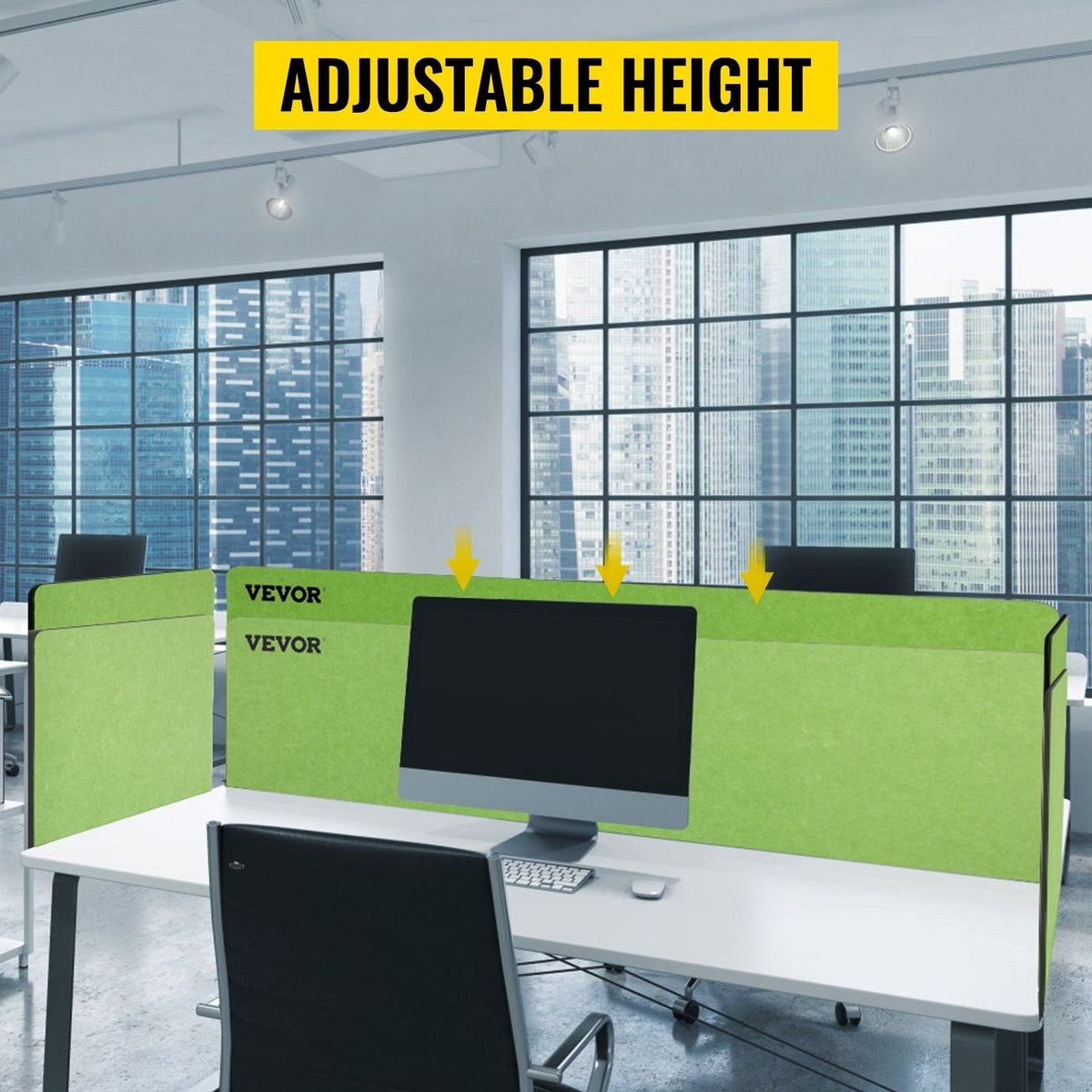 Desk Divider 60''X 24''(1) 24''X 24''(2) Desk Privacy Panel Flexible Mounted Desk Panels Reduce Noise and Visual Distractions for Office Classroom Studying Room (Green)