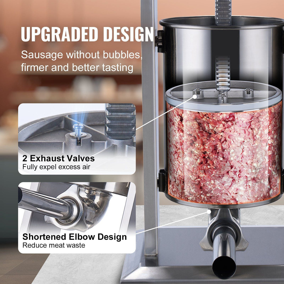 Electric Sausage Stuffer 12 L Vertical Meat Stuffer 304 Stainless Steel