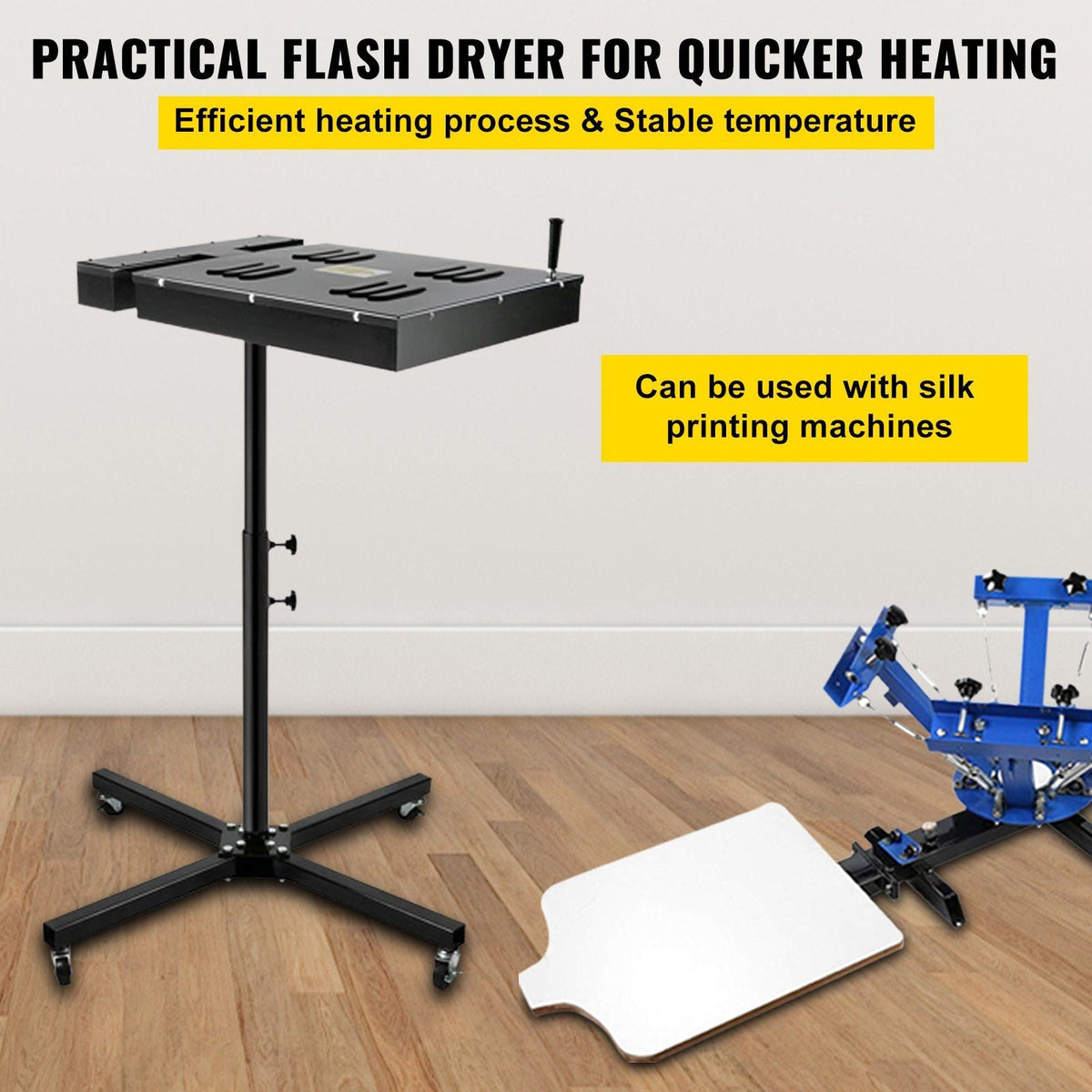 Flash Dryer 16x16Inch Electrical Control Box Flash Dryer for Screen Printing Adjustable Stand Screen Printing Dryer T-Shirt Curing Machine (16x16Inch Electrical Control Box)