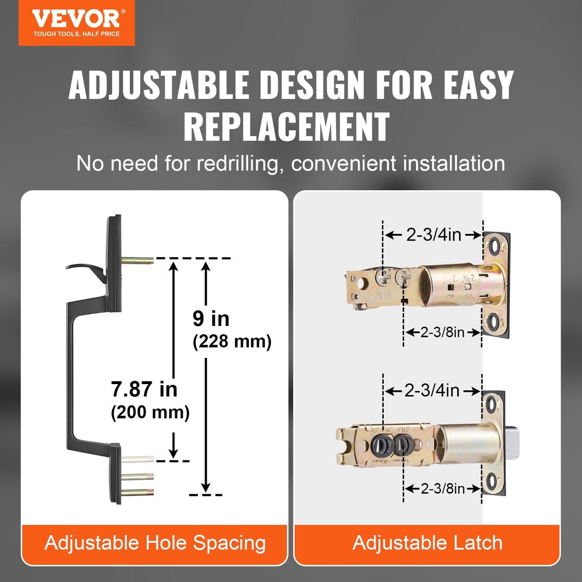 Front Door Handle and Deadbolt Set, Matte Black Square Handle Set with Lever Door Handle, Single Cylinder Entry Door Handle with Reversible for Right and Left Handed Entrance and Front Door