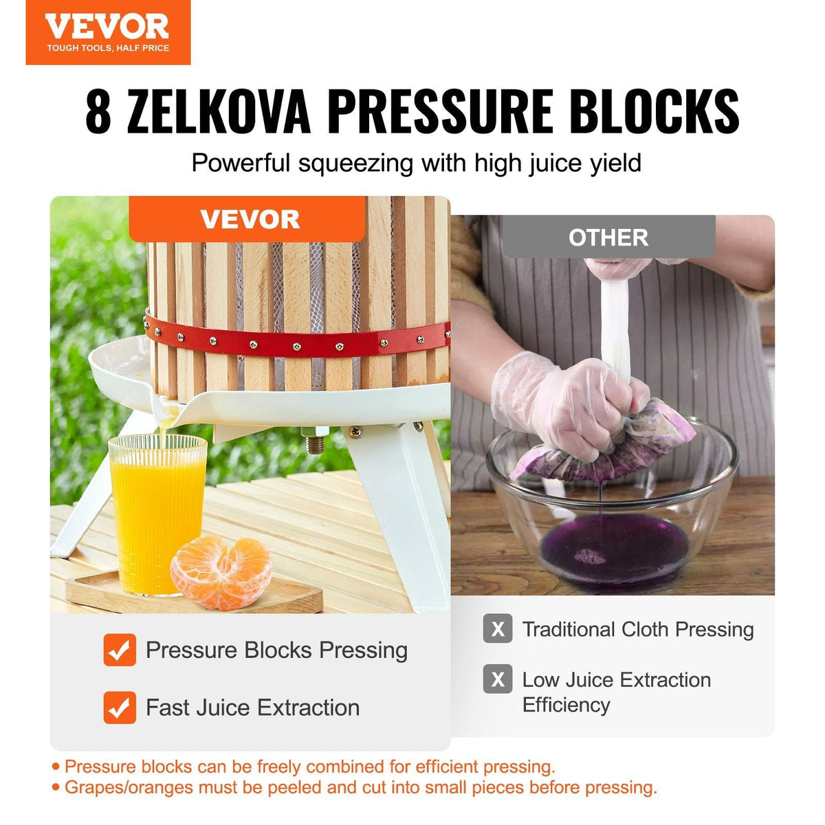 Fruit Wine Press, 4.75 Gallon/18L, Solid Wood Basket with 8 Blocks, Manual Juice Maker, Cider Apple Grape Tincture Vegetables Honey Olive Oil Making Press with Pole Handle Bar for Kitchen, Home
