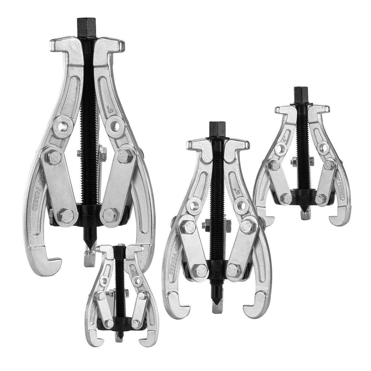 Gear Puller Set, 3" 4" 6" 8" Puller Kit, 3 Jaw Gear Bearing Flywheel Pulley Removal Tool, 2 or 3 Reversible Jaws Wheel Puller, Vertically and Horizontally, External and Internal, 4-Piece