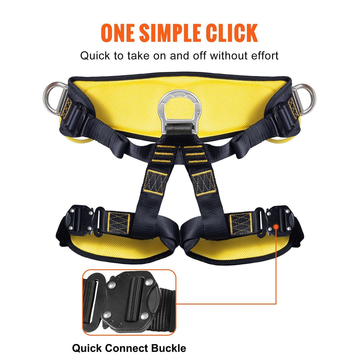 Half Body Safety Harness, Tree Climbing Harness with Added Padding on Waist and Leg, Half Protection Harness 340 lbs, ASTM F1772-17 Certification, for Fire Rescuing Caving Rock Climbing