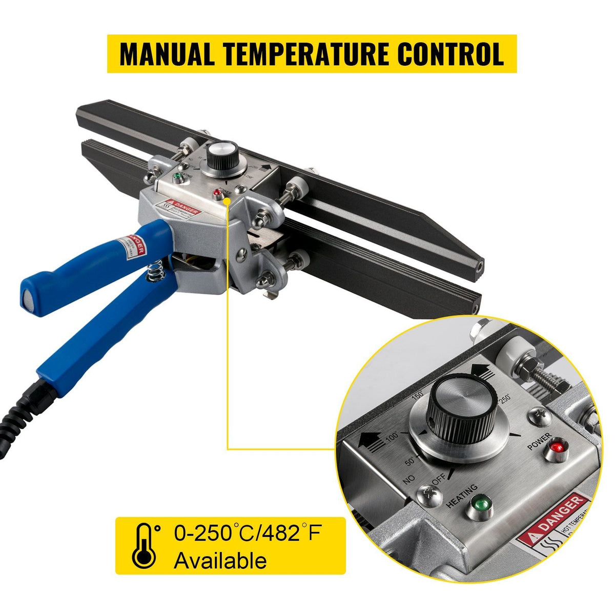 Heat Crimp Sealer FKR-400 16" Bag Crimper 500W/110V Portable Hand Held Heat Crimper Sealer w/ 0-250°C Temperature Control For Mylar Bag,Foil Bag, Cellophane Bag, Kraft Paper Bag, BOPP Bag